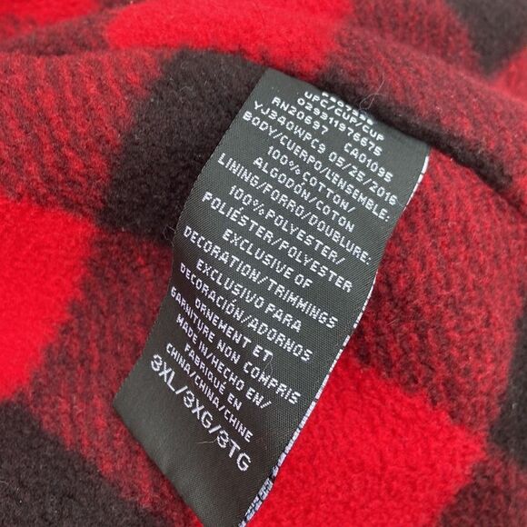 Vintage Walls Brown Duck Canvas Fleece Lined Jacket Red Plaid Insulated 3X Men’s - Picture 10 of 12